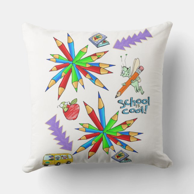Throw Pillow Back to School is Cool  (Back)