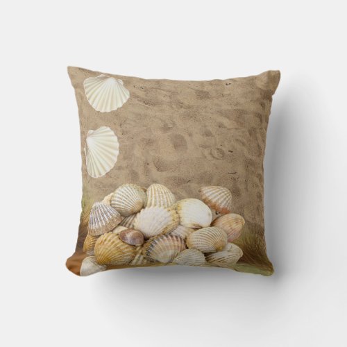 Throw Pillow Beach Clams Beach Stones Sands