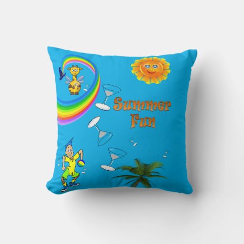 Throw Pillow Beach Fun