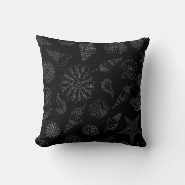 Throw Pillow-Beach Shells Pillow (Front)