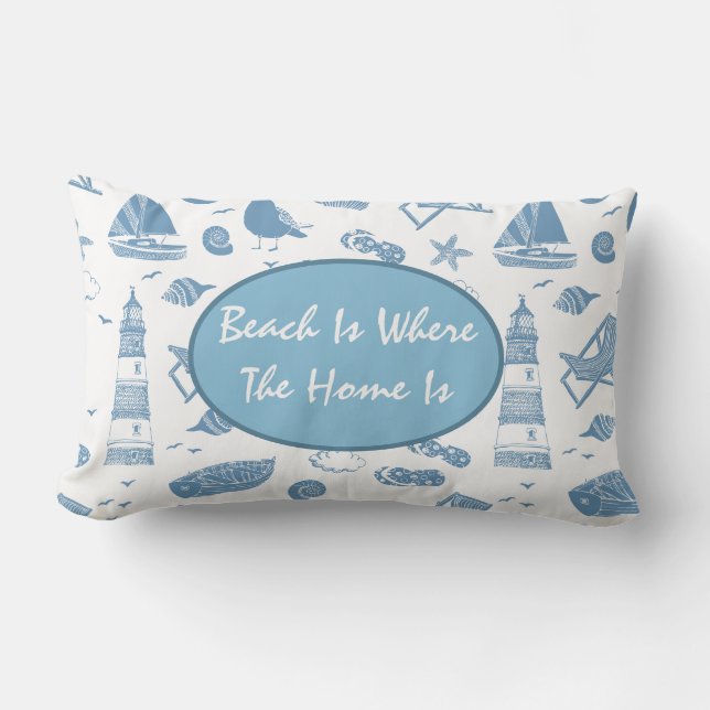 Throw Pillow-Beach Theme Lumbar Pillow (Front)