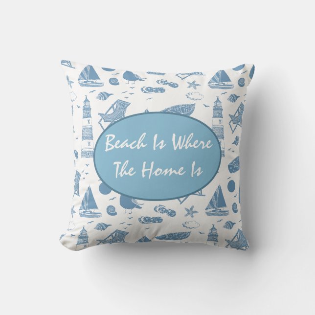 Throw Pillow-Beach Theme Pillow (Front)