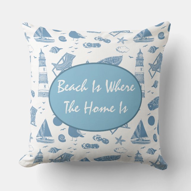 Throw Pillow-Beach Theme Pillow (Front)