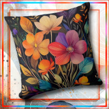 THROW PILLOW - Beautiful & Colorful Flowers