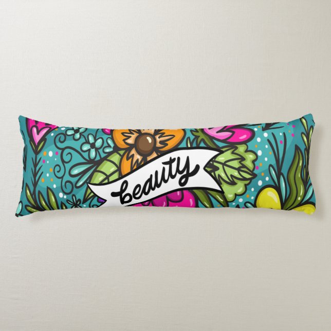 Throw Pillow Beauty with Flowers (Front)