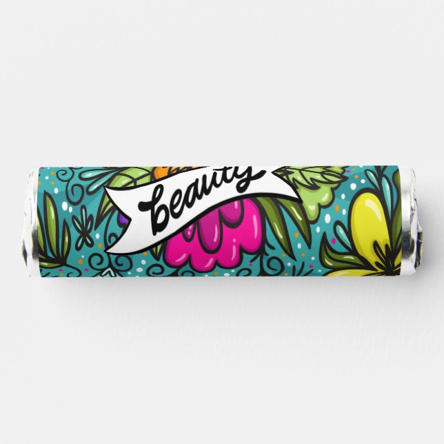Throw Pillow Beauty with Flowers Breath Savers® Mints (Left)