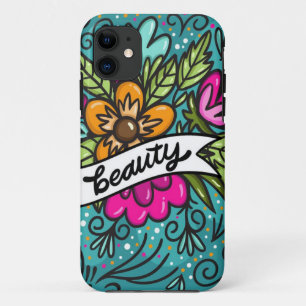 Throw Pillow Beauty with Flowers iPhone 11 Case