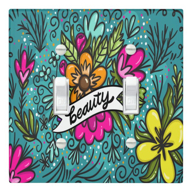 Throw Pillow Beauty with Flowers Light Switch Cover (In Situ)