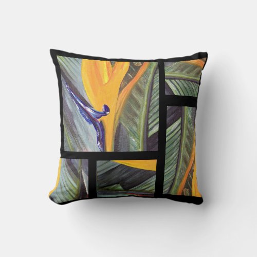 Throw Pillow Bird of paradise 