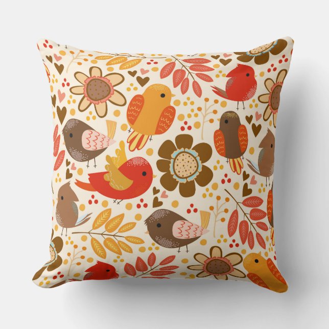 Throw Pillow-Birds Pillow (Front)