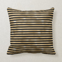 Throw pillow Black and Gold Striped