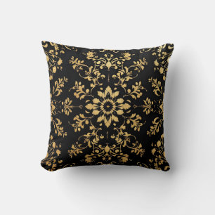 Throw Pillow black yellow pattern
