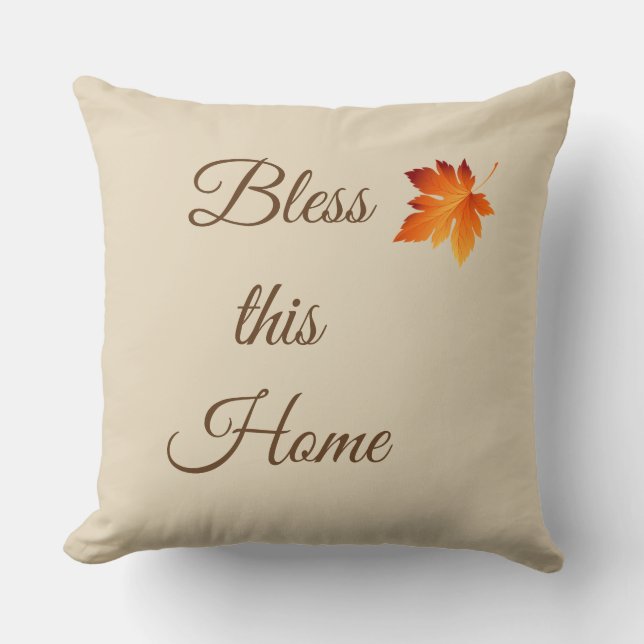 Throw Pillow-Bless This Home Throw Pillow (Front)