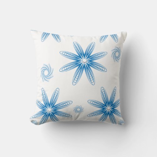 Throw Pillow Blue Floral