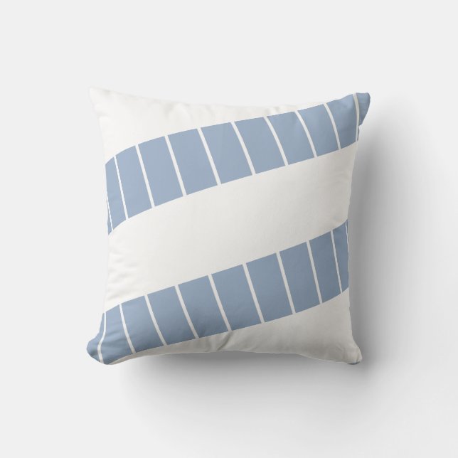 Throw Pillow Blue & White Stripe (Front)