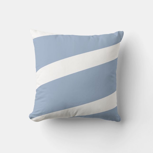 Throw Pillow Blue & White Stripe (Front)