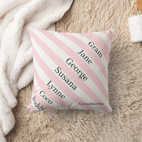 Throw Pillow Blue & White Stripe Grandma