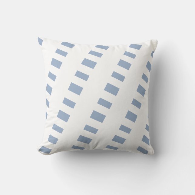Throw Pillow Blue & White Stripe Square (Front)