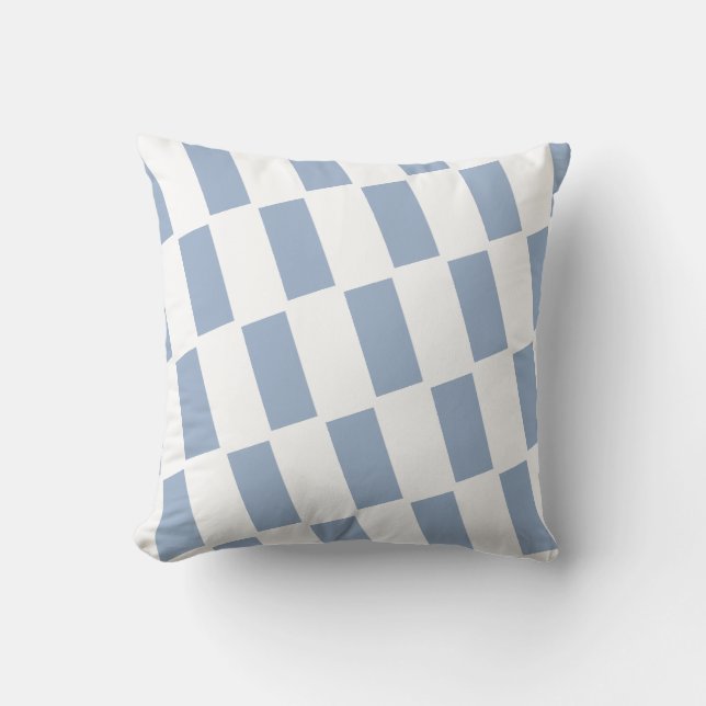 Throw Pillow Blue & White Stripe Square (Front)