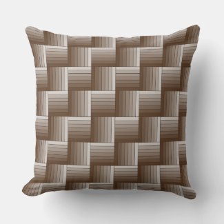 Throw Pillow - Brown Shaded Ribbon Weave