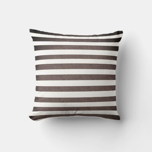 Throw Pillow Brown  White Stripe