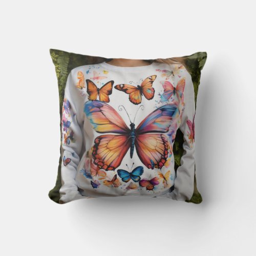 Throw Pillow butterfly design 