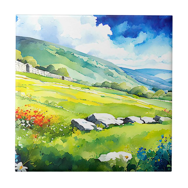 Throw Pillow Ceramic Tile (Front)