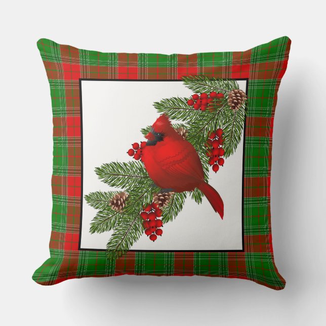 Throw Pillow-Christmas Cardinal Pillow (Front)