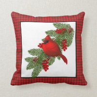 Throw Pillow-Christmas Cardinal Throw Pillow