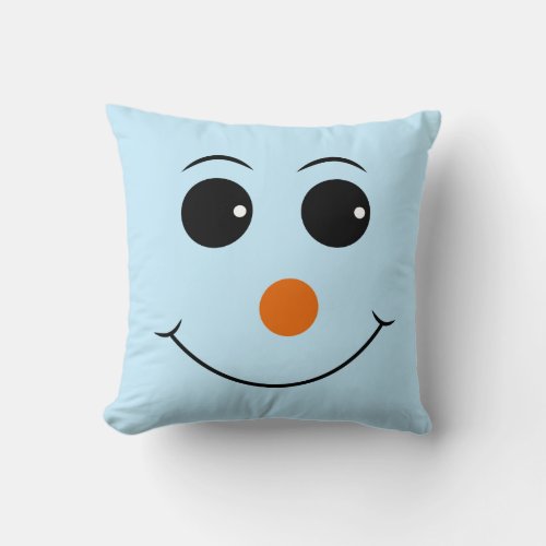 Throw Pillow_Christmas Snowman Face Throw Pillow