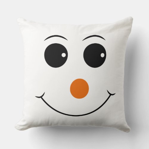 Throw Pillow_Christmas Snowman Face Throw Pillow