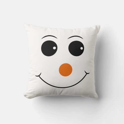 Throw Pillow_Christmas Snowman Face Throw Pillow