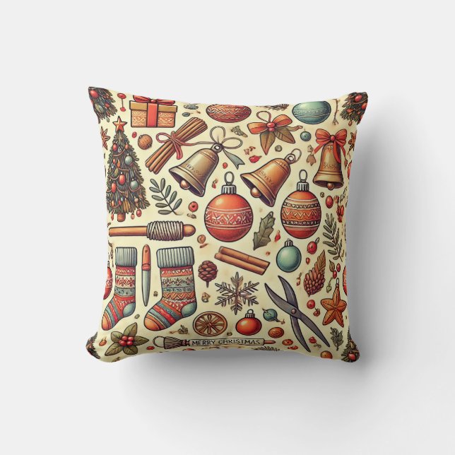 Throw Pillow, Christmas Throw Pillow (Front)