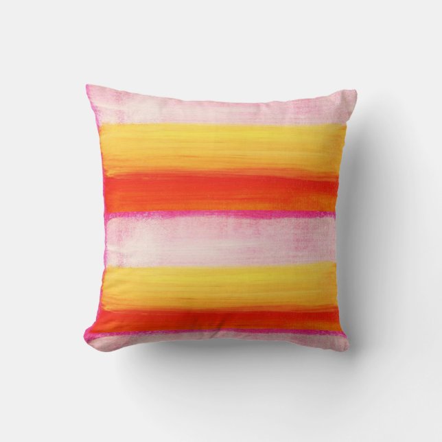 Throw Pillow Colorful Orange Pink (Front)