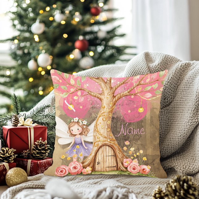 Throw Pillow colorful spring fairy  (Creator Uploaded)