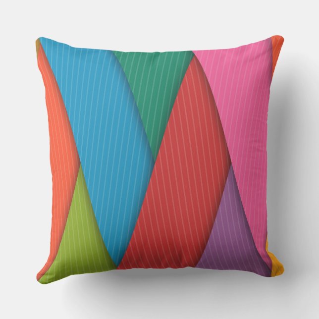 Throw Pillow Colorful Triangles (Back)