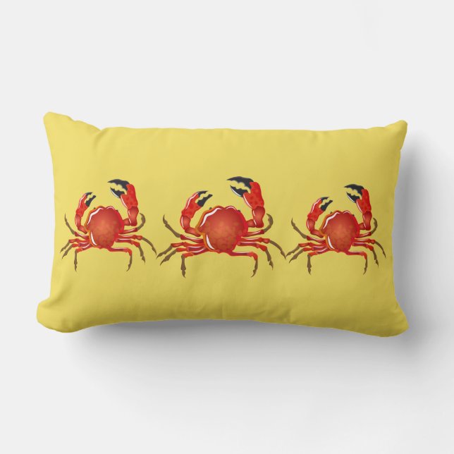 Throw Pillow-Crabs Lumbar Pillow (Front)