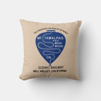 Throw Pillow Crookedest Railroad Mt Tamalpais