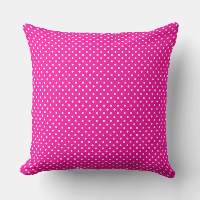 Throw Pillow, Cushion, Candy Pink Geometrics Throw Pillow (Front)
