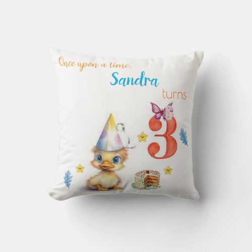 Throw Pillow Cute Chick Cake