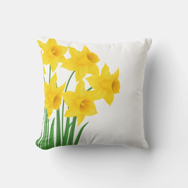 Throw Pillow-Daffodils Pillow (Front)