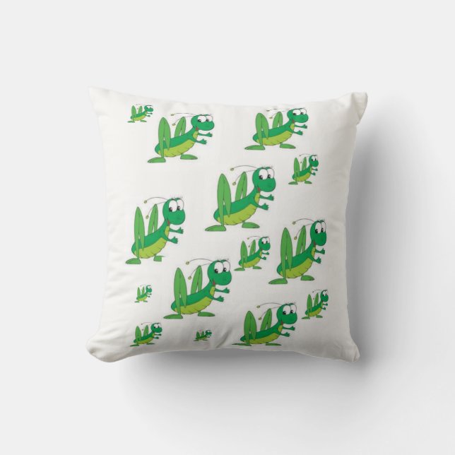 throw pillow decore grasshoppers (Front)