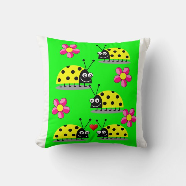 throw pillow decore ladybug (Front)