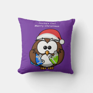throw pillow decore owl christmas