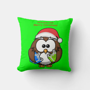 throw pillow decore owl christmas