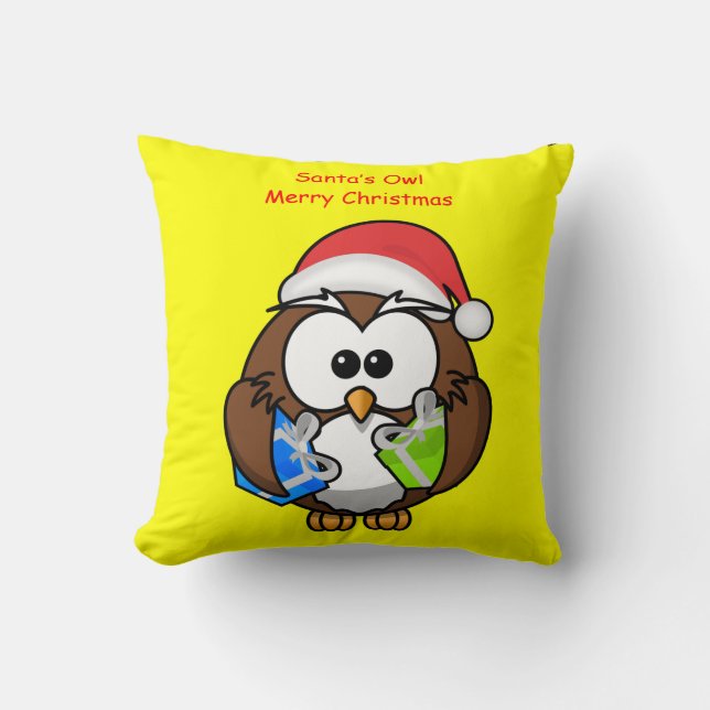 throw pillow decore owl christmas (Front)