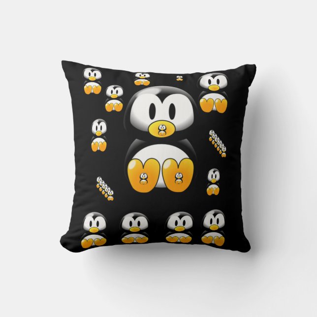 throw pillow decore penguin (Front)