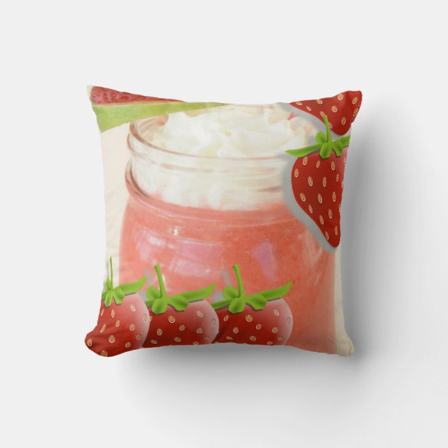 throw pillow decore strawberry daquiri (Front)