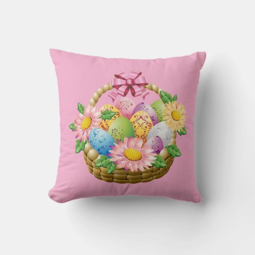 Throw Pillow-Easter Basket Pillow