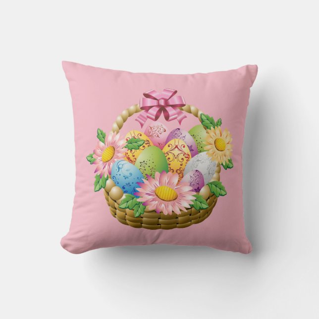 Throw Pillow-Easter Basket Throw Pillow (Front)